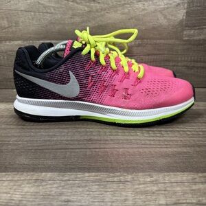 Nike Zoom Pegasus 33 Pink Black Womens US Size 8 EUR 39 834317-601 Running Shoes